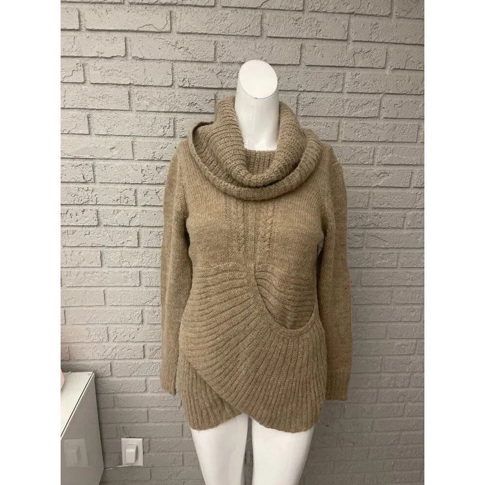 Twins Cowl Neck Women Chunky Wool / Alpaca Sweater Size M